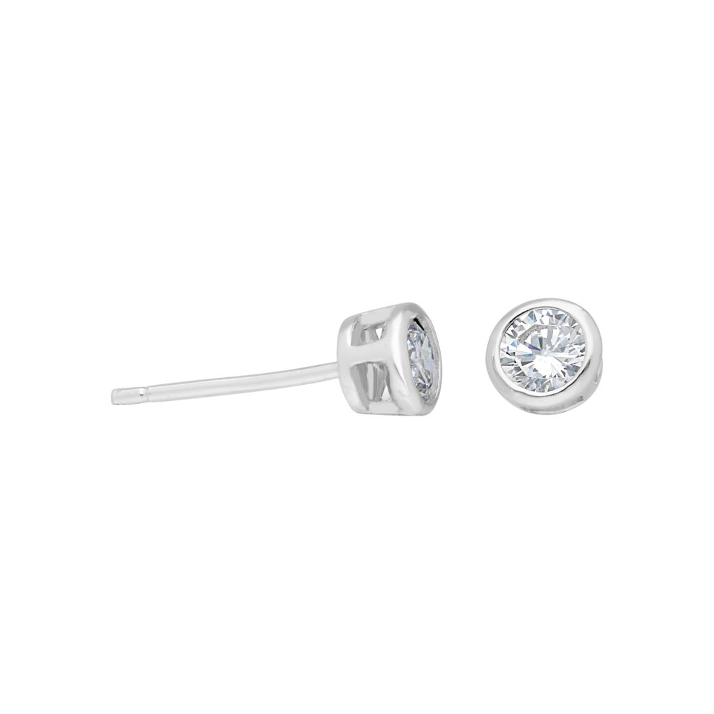 Cubic Zirconia in Silver Tube 4mm