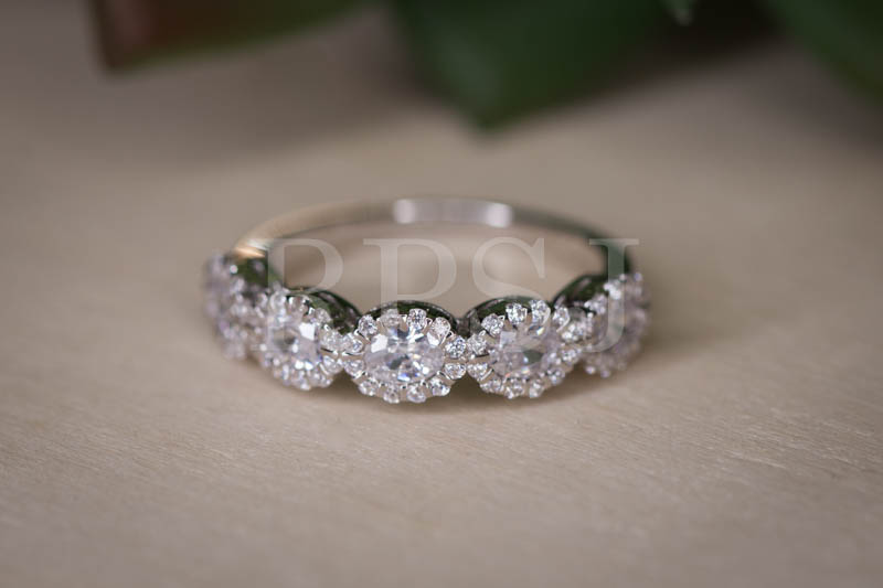 Flower Design Cubic Stack Ring